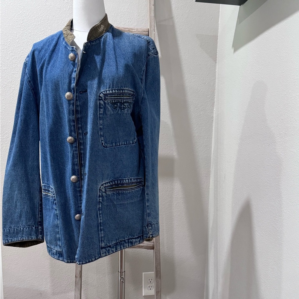 Schneider Blue Jean Chore Jacket with Silver Buttons